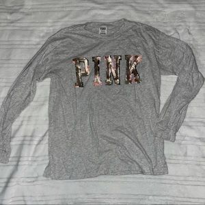 VS Pink Sequin Long Sleeve Tee